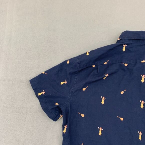 J. Crew Button Shirt Mens Size Medium Hawaii Girl Guitar Short Sleeve Blue - Picture 13 of 16